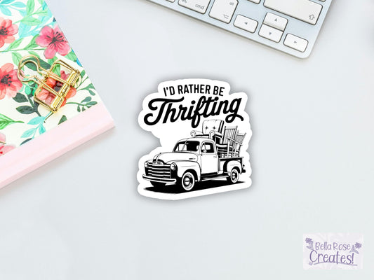 I'd Rather Be Thrifting Truck Sticker