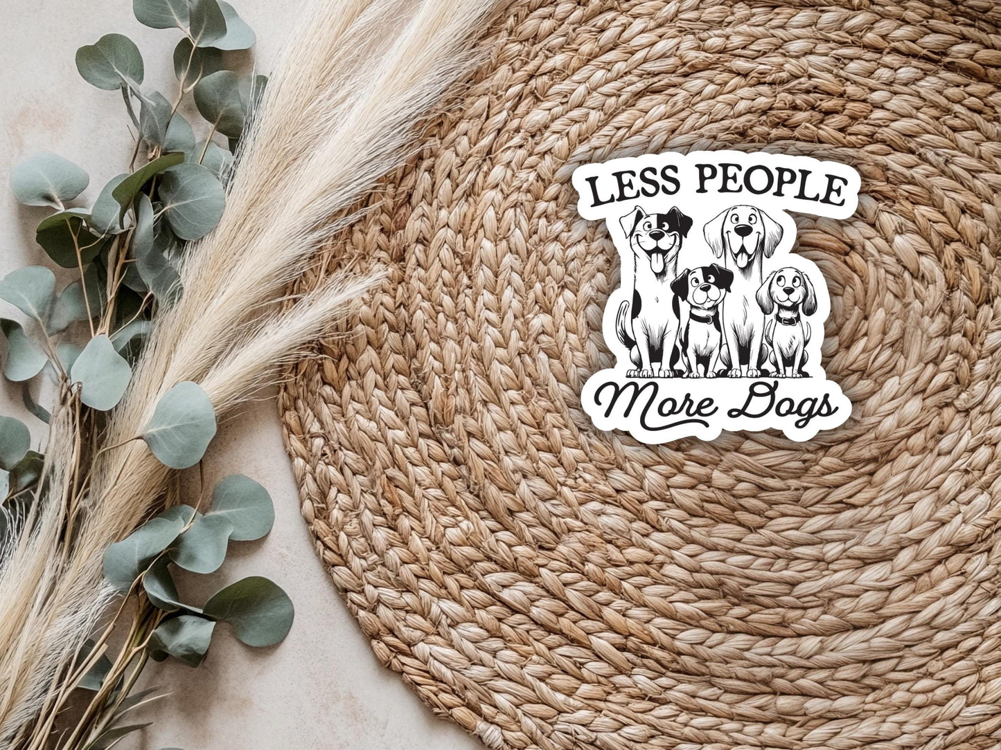 Less People More Dogs Sticker