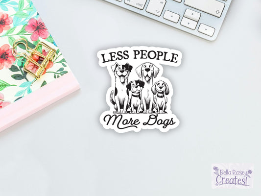 Less People More Dogs Sticker