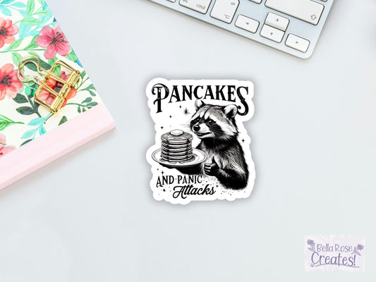 Pancakes And Panic Attacks Raccoon Sticker