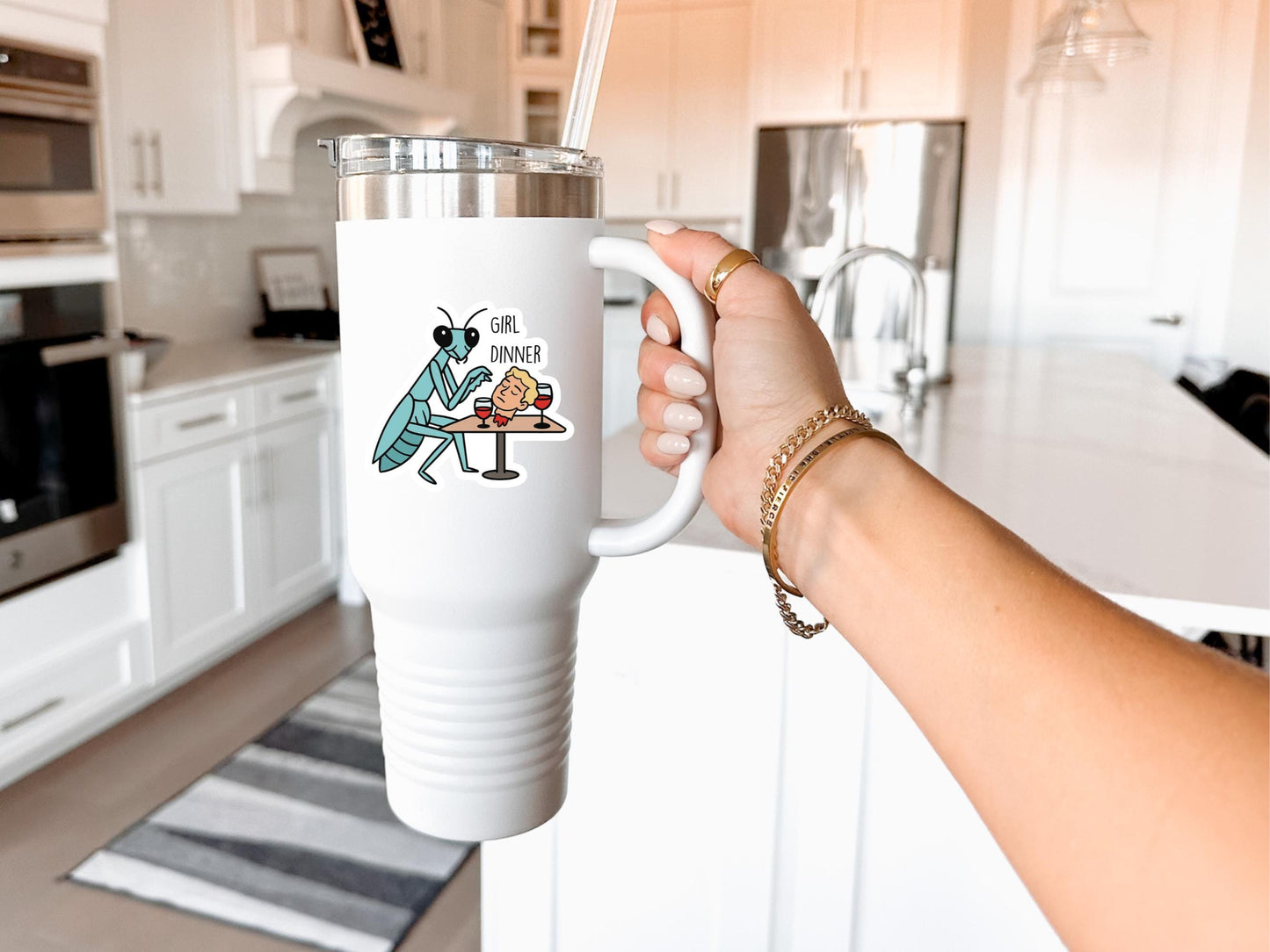 Girl Dinner Praying Mantis Sticker