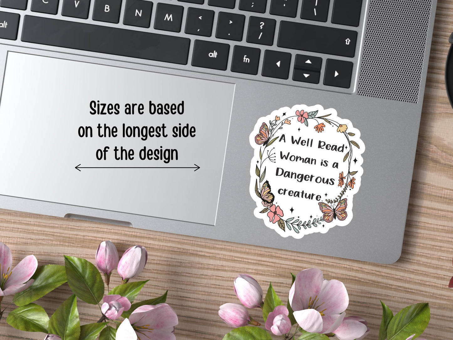 A Well Read Woman Is A Dangerous Creature Butterfly Sticker