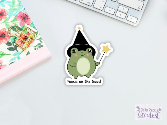 Focus On The Good Wizard Frog Sticker