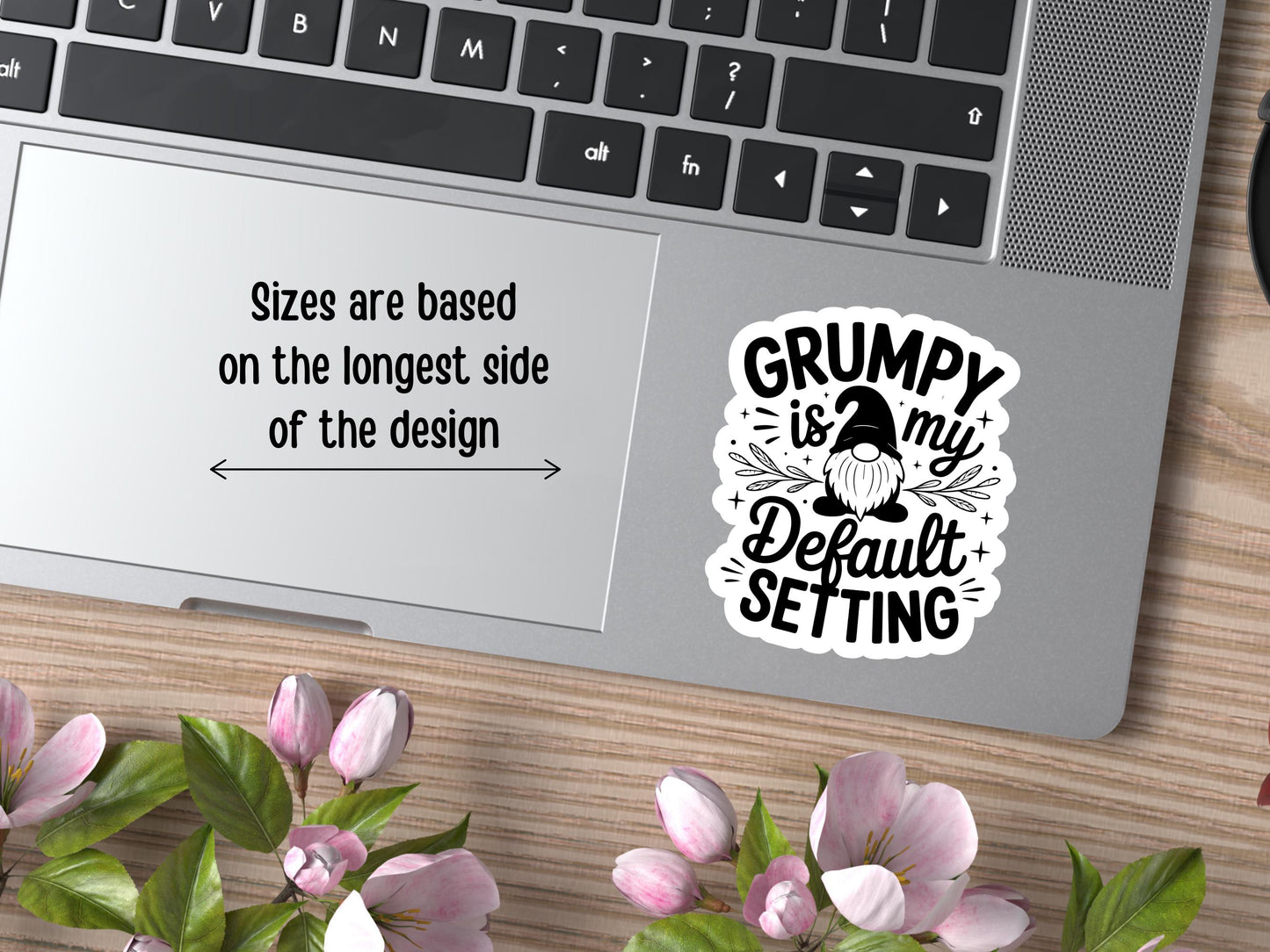 Grumpy Is My Default Setting Gnome Sticker