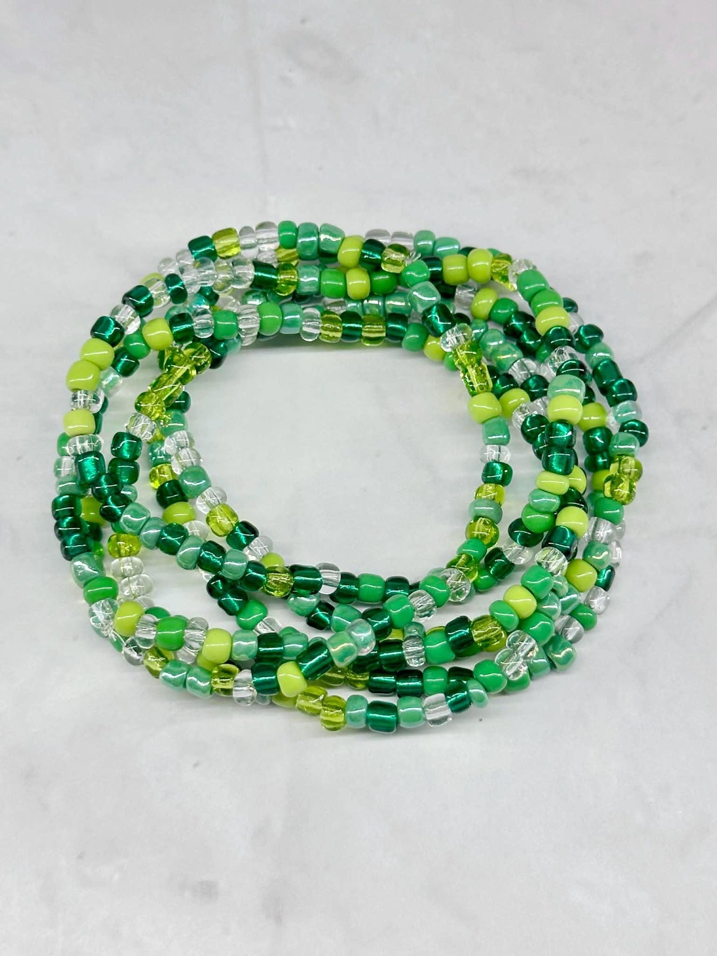 Single Strand Green Mixture Seed Bead Bracelet