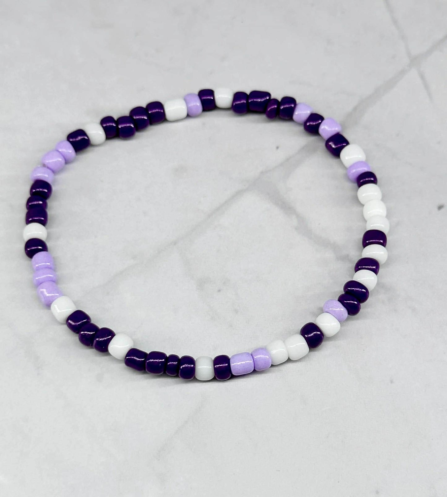 Single Strand Purple Mixture Seed Bead Bracelet