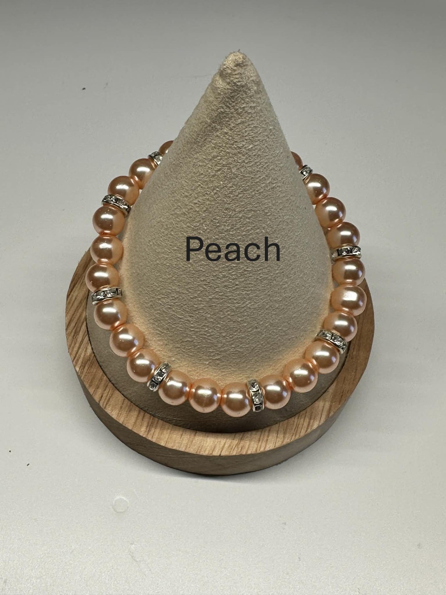 Single Strand Colorful Faux Pearl Beaded Stretch Bracelet