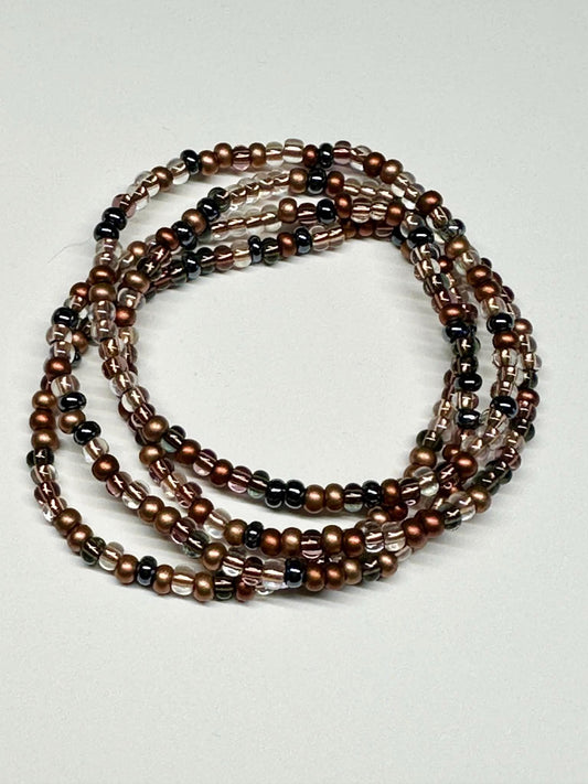 Single Strand Bronze Mixture Seed Bead Bracelet