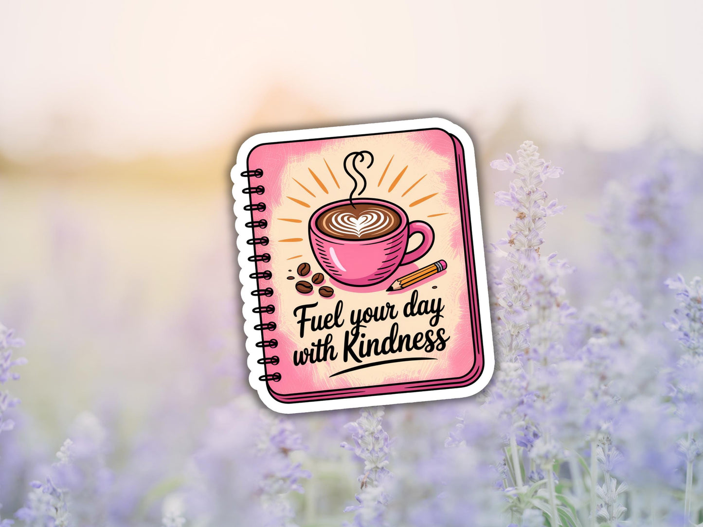 Fuel Your Day With Kindness Coffee Notebook Sticker