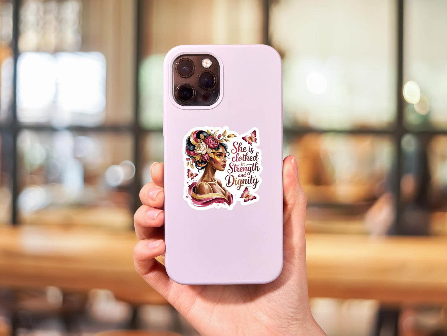 She Is Clothed In Strength And Dignity Woman Sticker