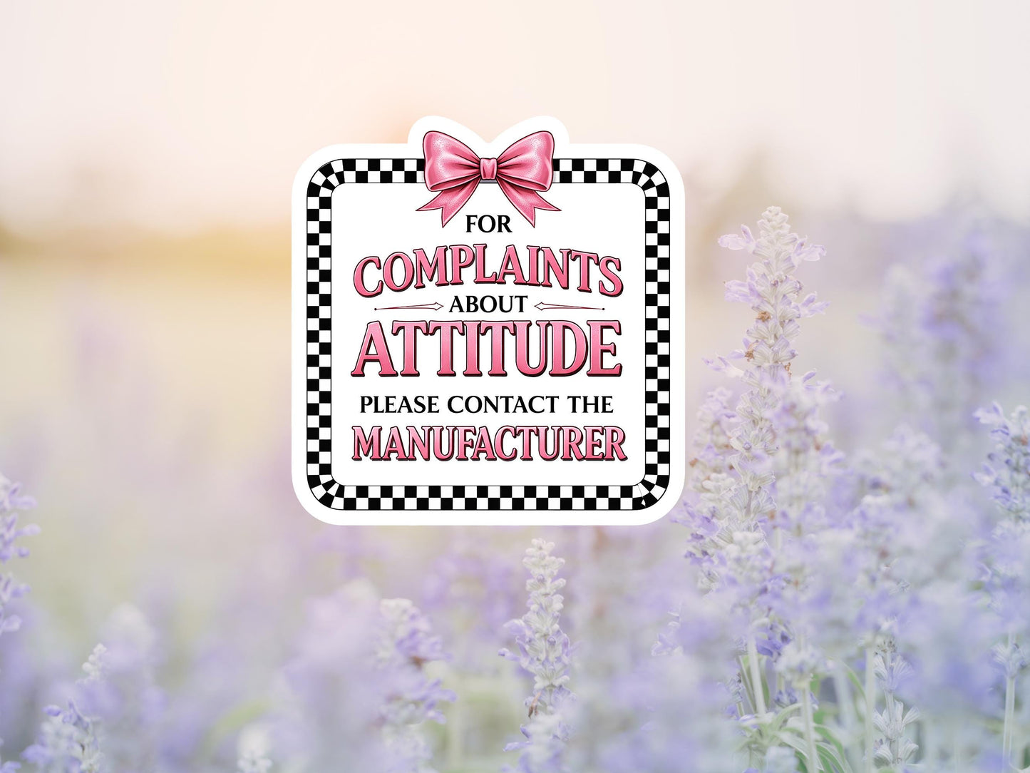 For Complaints About Attitude Please Contact The Manufacturer Sticker