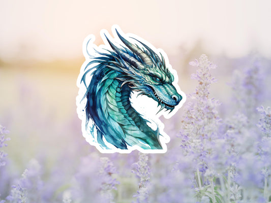 Turquoise And Blue Dragon Sticker