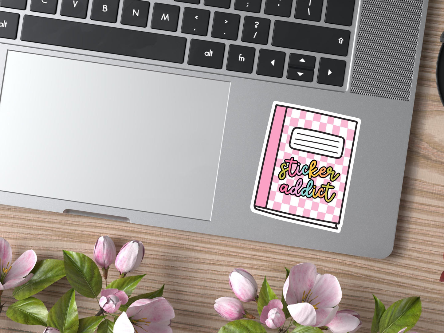 Sticker Addict Pink Composition Book Sticker