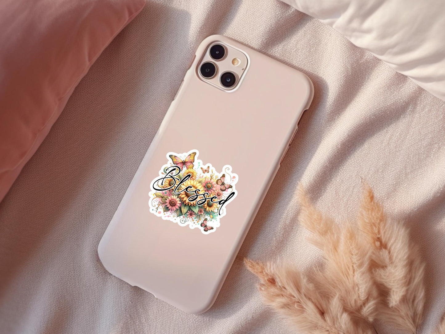 Blessed Sunflowers And Butterflies Sticker