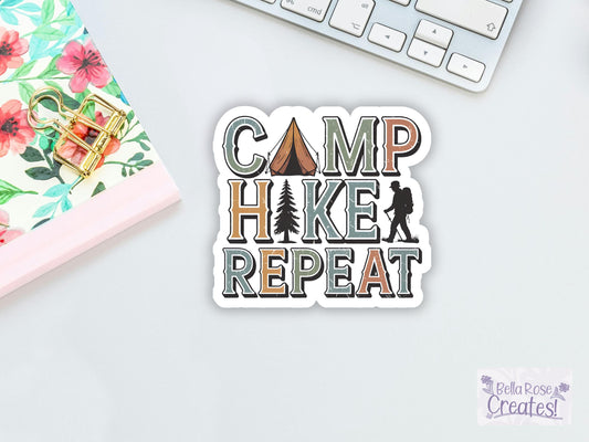 Camp Hike Repeat Sticker