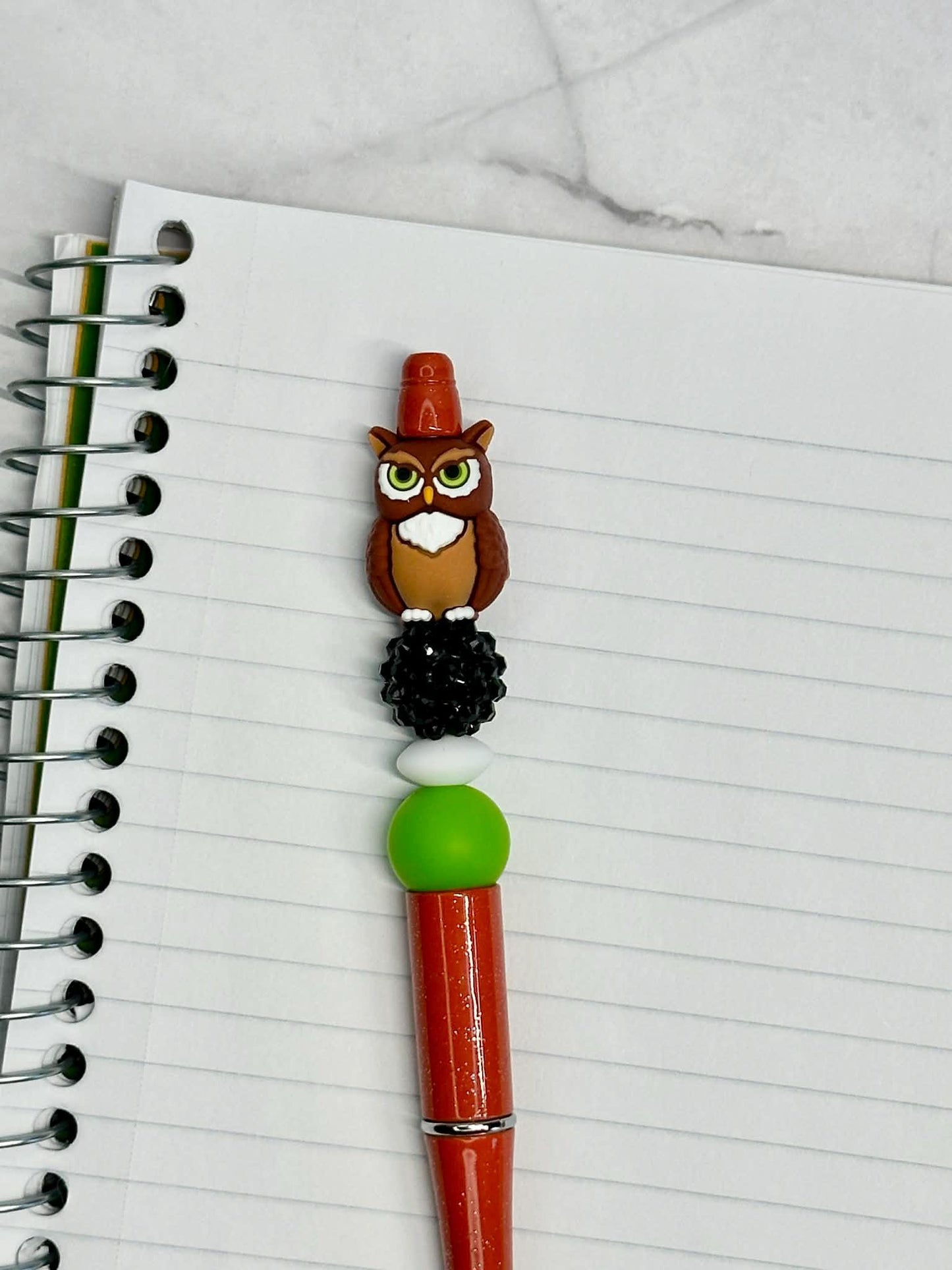 3-D Owl Beaded Ink Pen