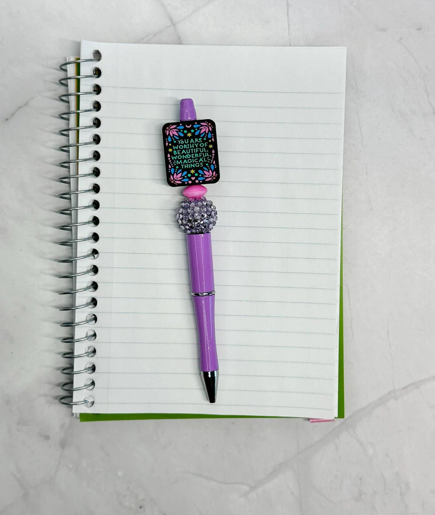 You Are Worthy Of Beautiful, Wonderful, Magical Things Beaded Ink Pen