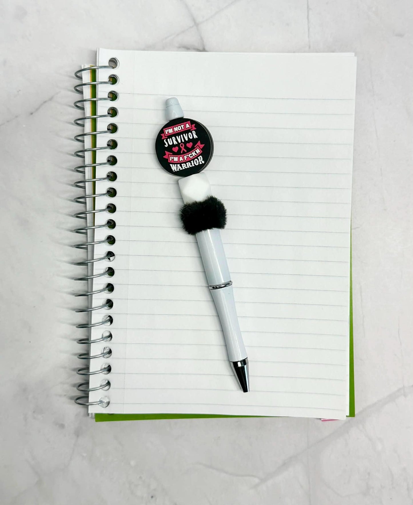 I'm Not A Survivor I'm A F*ckn Warrior Beaded Ink Pen