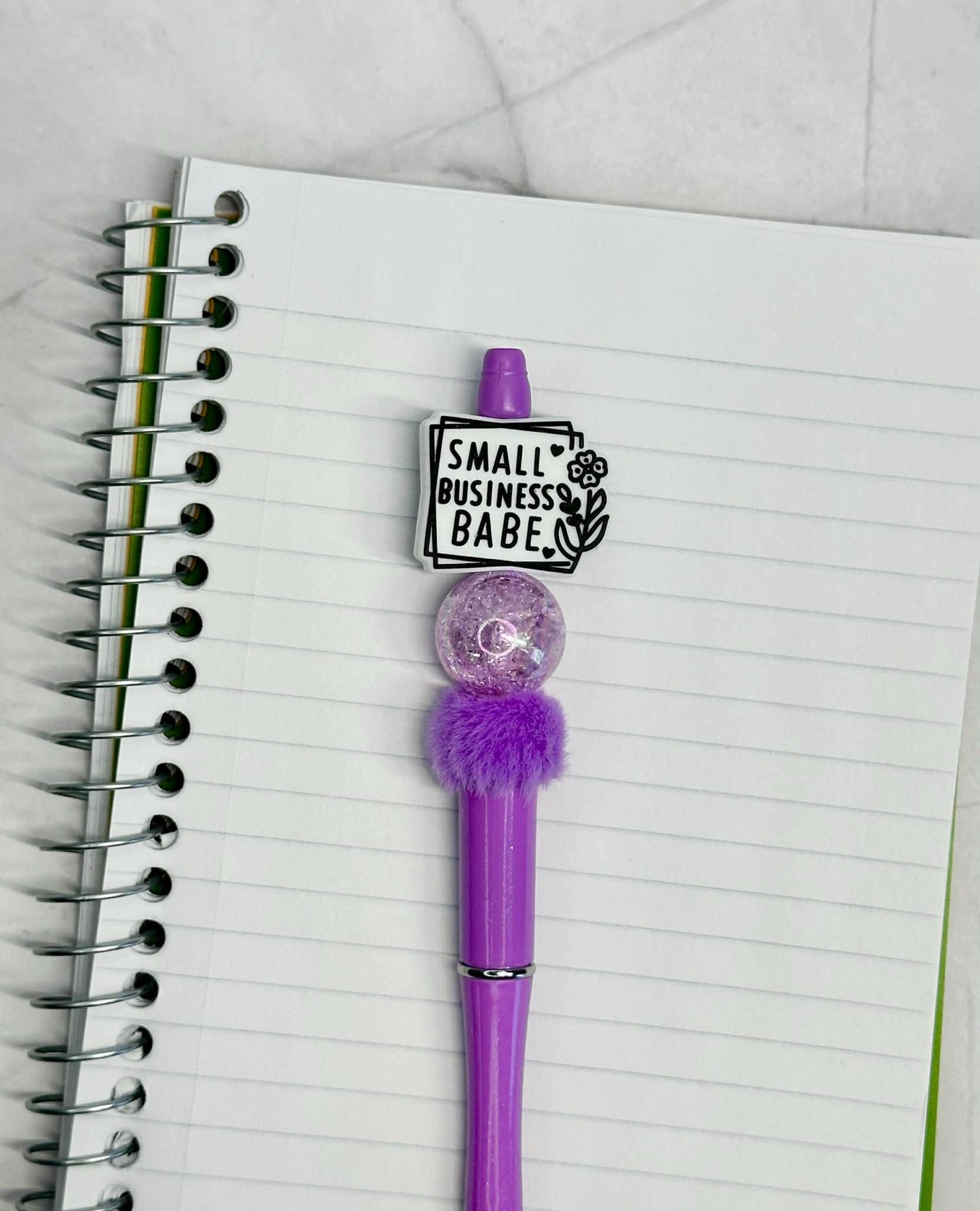 Purple Small Business Babe Beaded Ink Pen