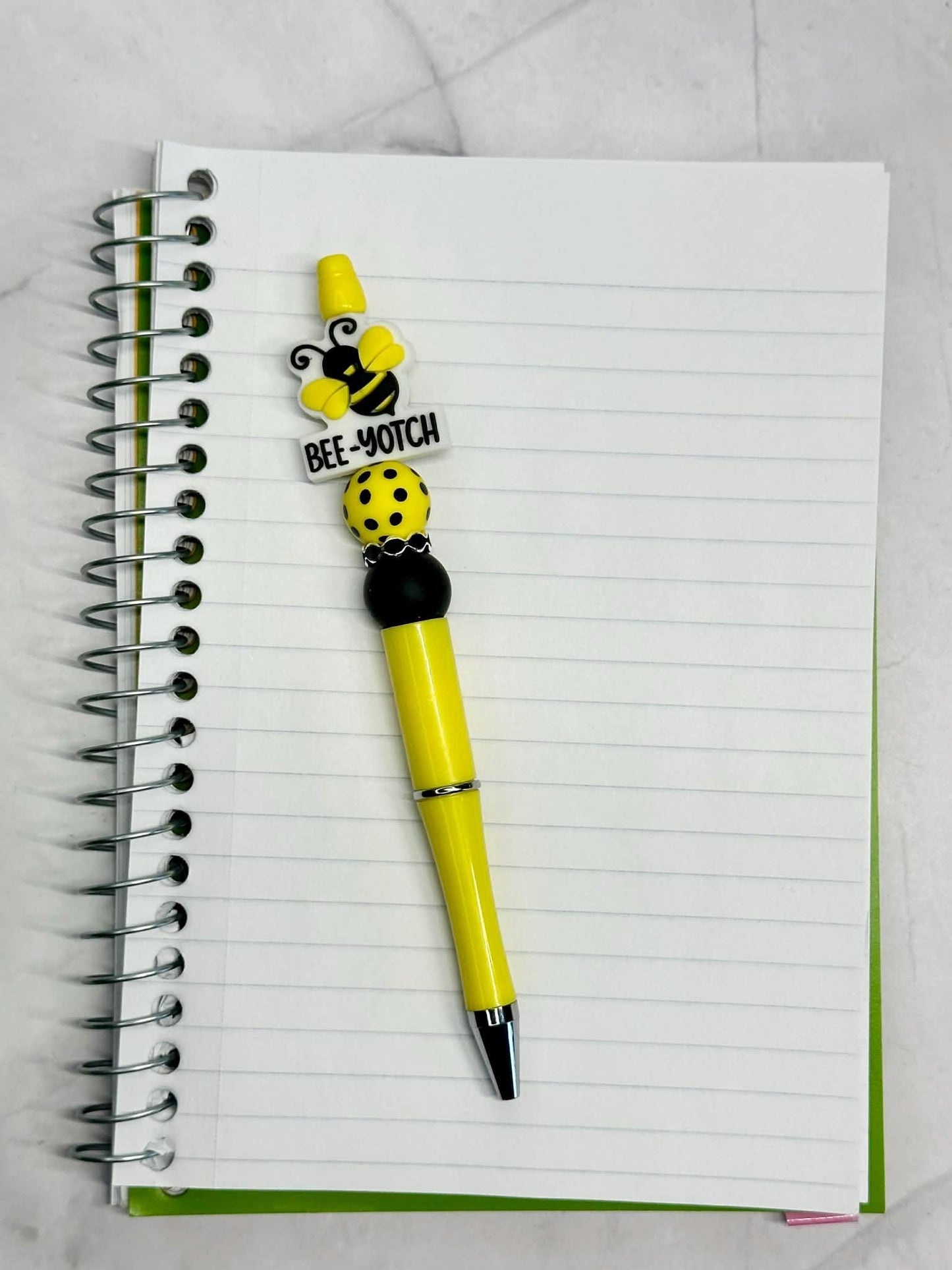Bee-Yotch Bumble Bee Beaded Ink Pen
