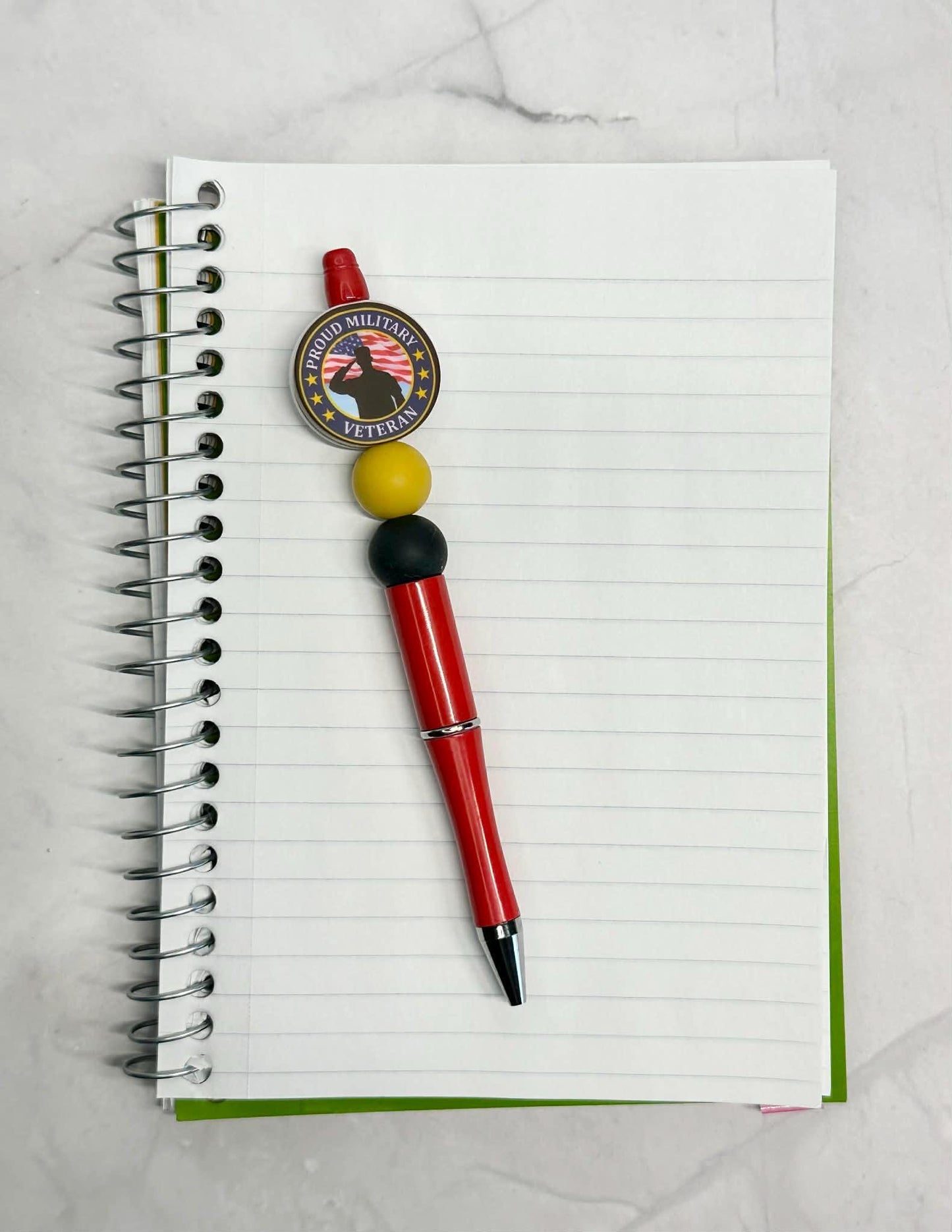 Proud Military Veteran Beaded Ink Pen