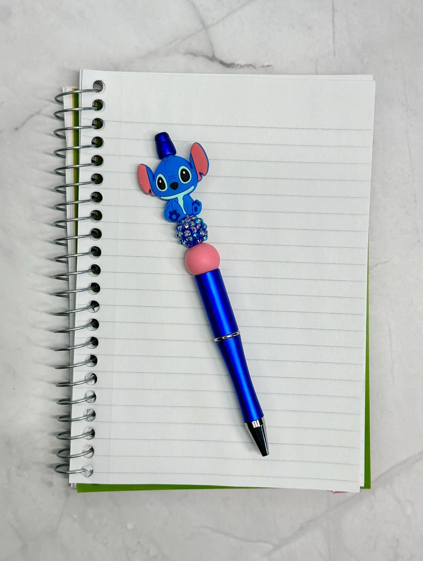 Blue Trouble Alien Beaded Ink Pen