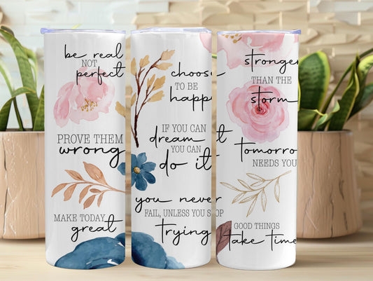 Positivity Floral Quotes 20oz Tumbler