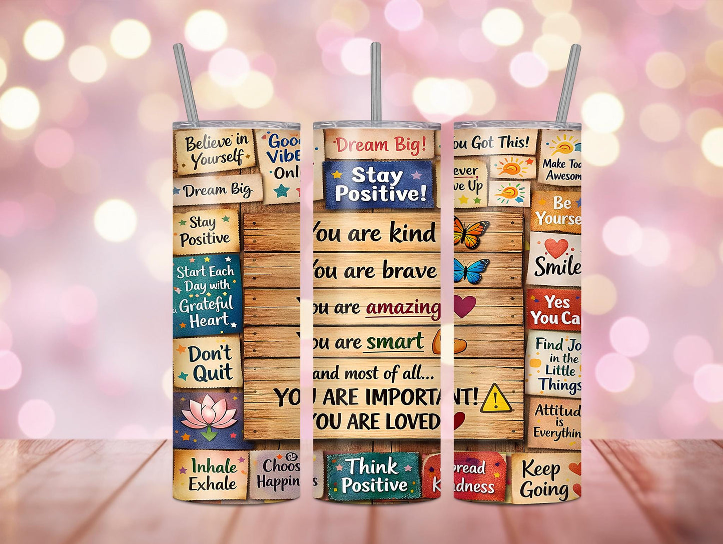 Stay Positive Inspirational 20oz Tumbler