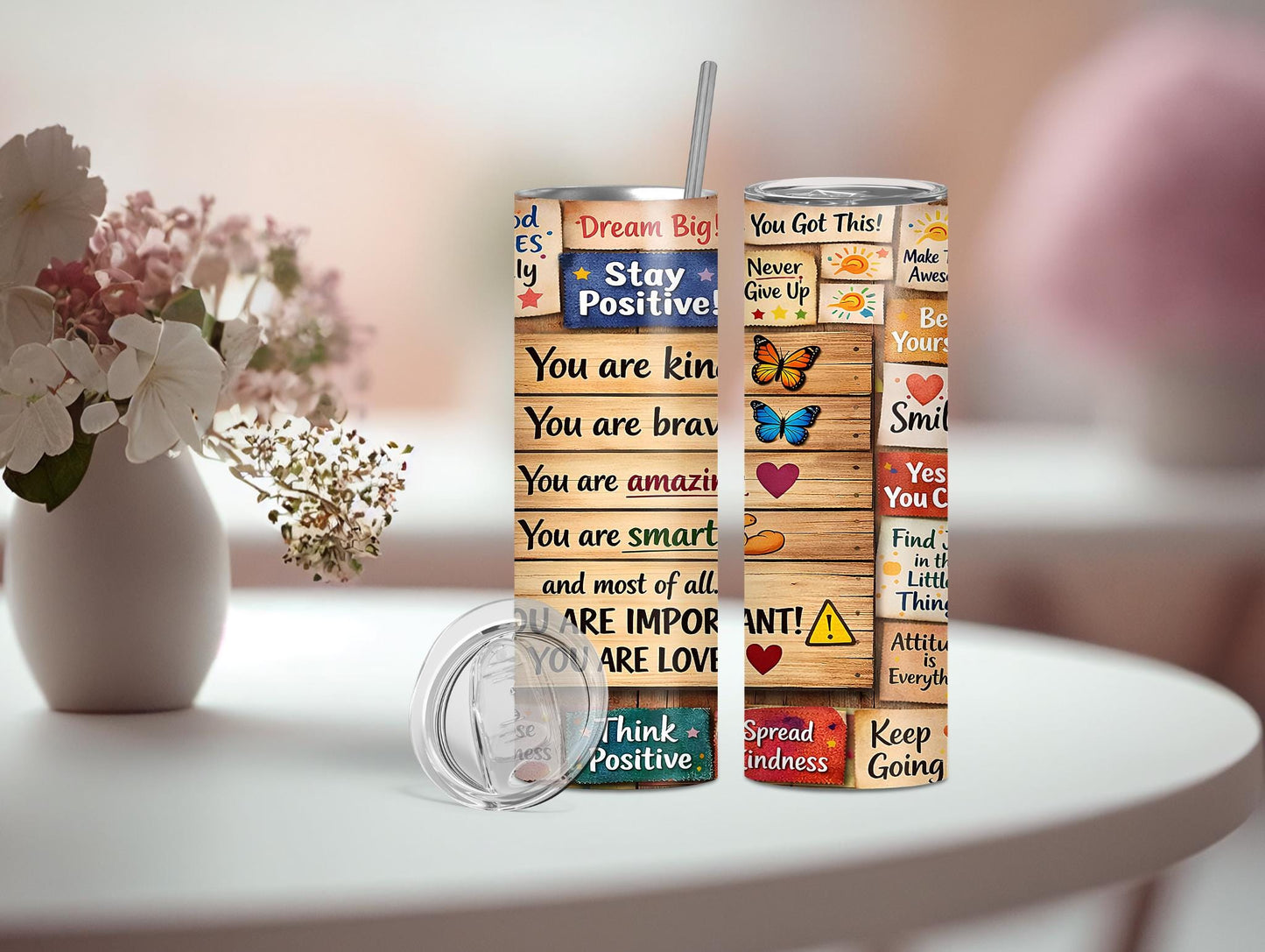 Stay Positive Inspirational 20oz Tumbler