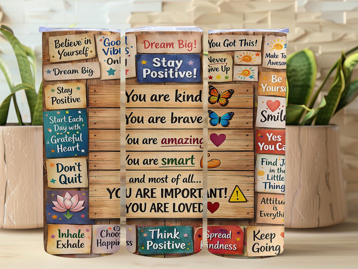 Stay Positive Inspirational 20oz Tumbler