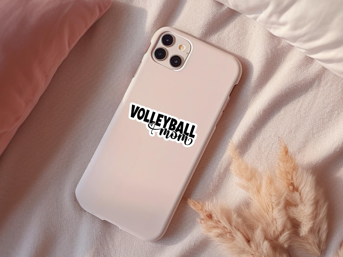 Volleyball Mom With Heart Sticker