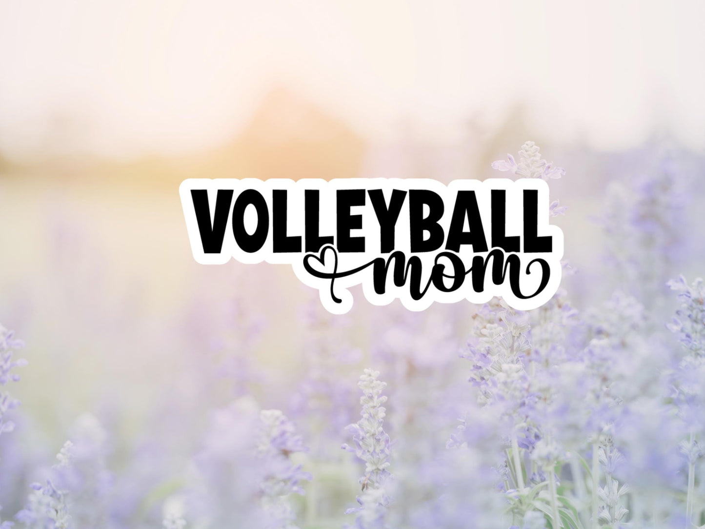 Volleyball Mom With Heart Sticker