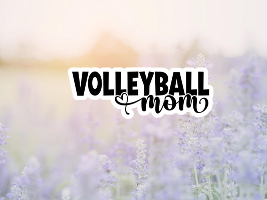 Volleyball Mom With Heart Sticker