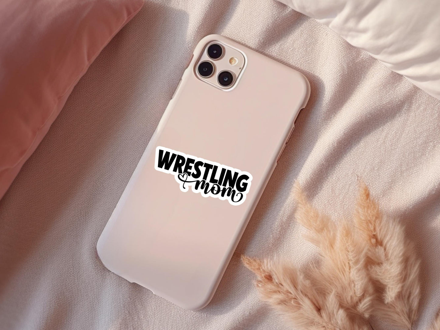 Wrestling Mom With Heart Sticker