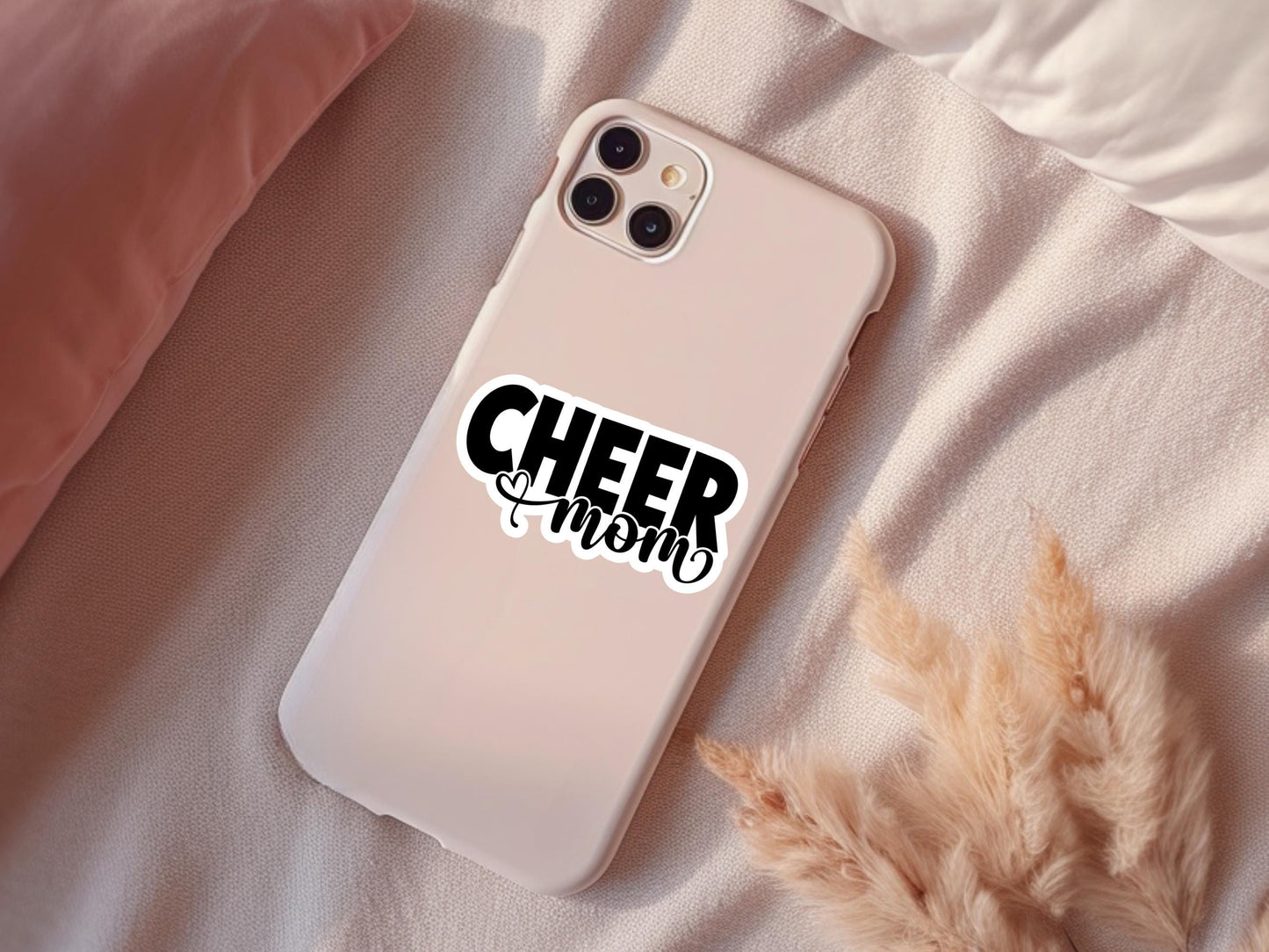 Cheer Mom With Heart Sticker