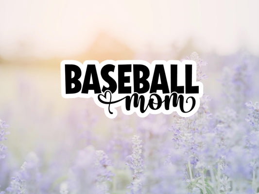 Baseball Mom With Heart Sticker
