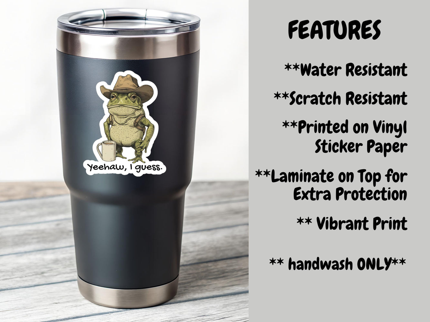 Frog With Cowboy Hat. Yeehaw I Guess Sticker