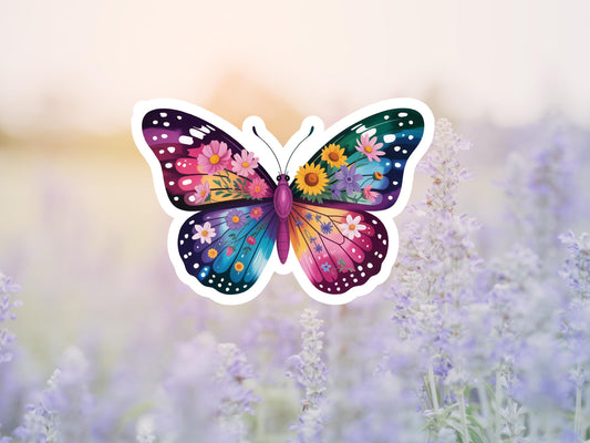Floral Butterfly Sticker