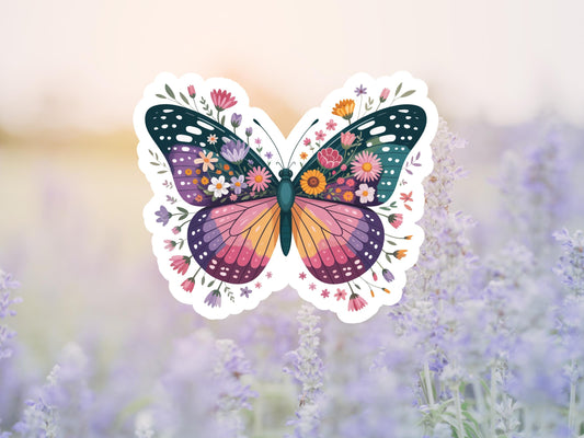 Floral Butterfly Sticker