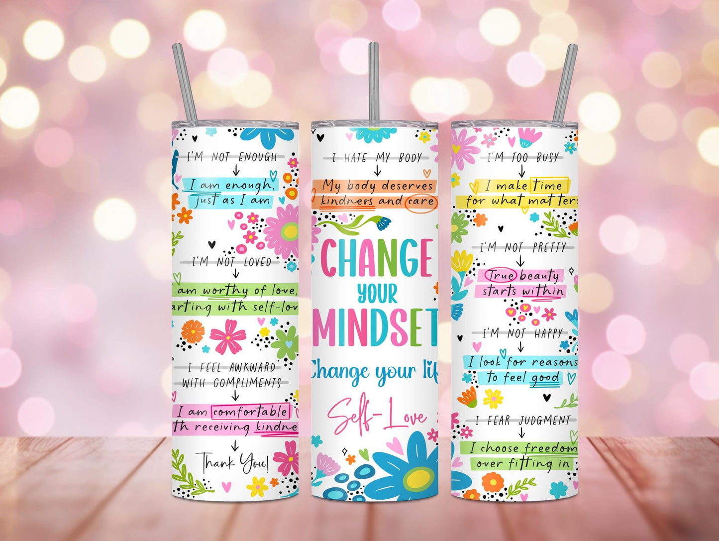 Change Your Mindset Inspirational 20oz Tumbler
