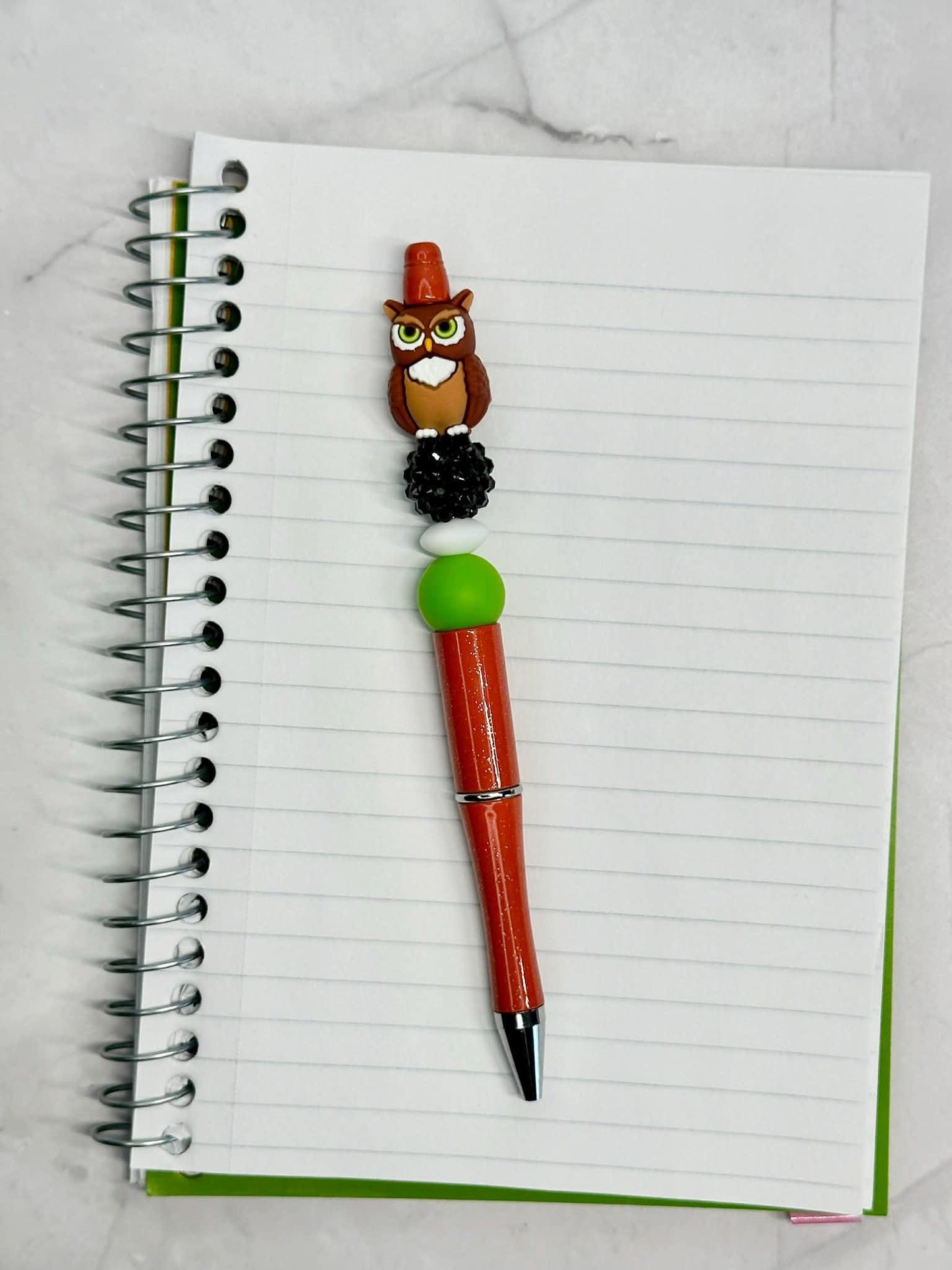 3-D Owl Beaded Ink Pen