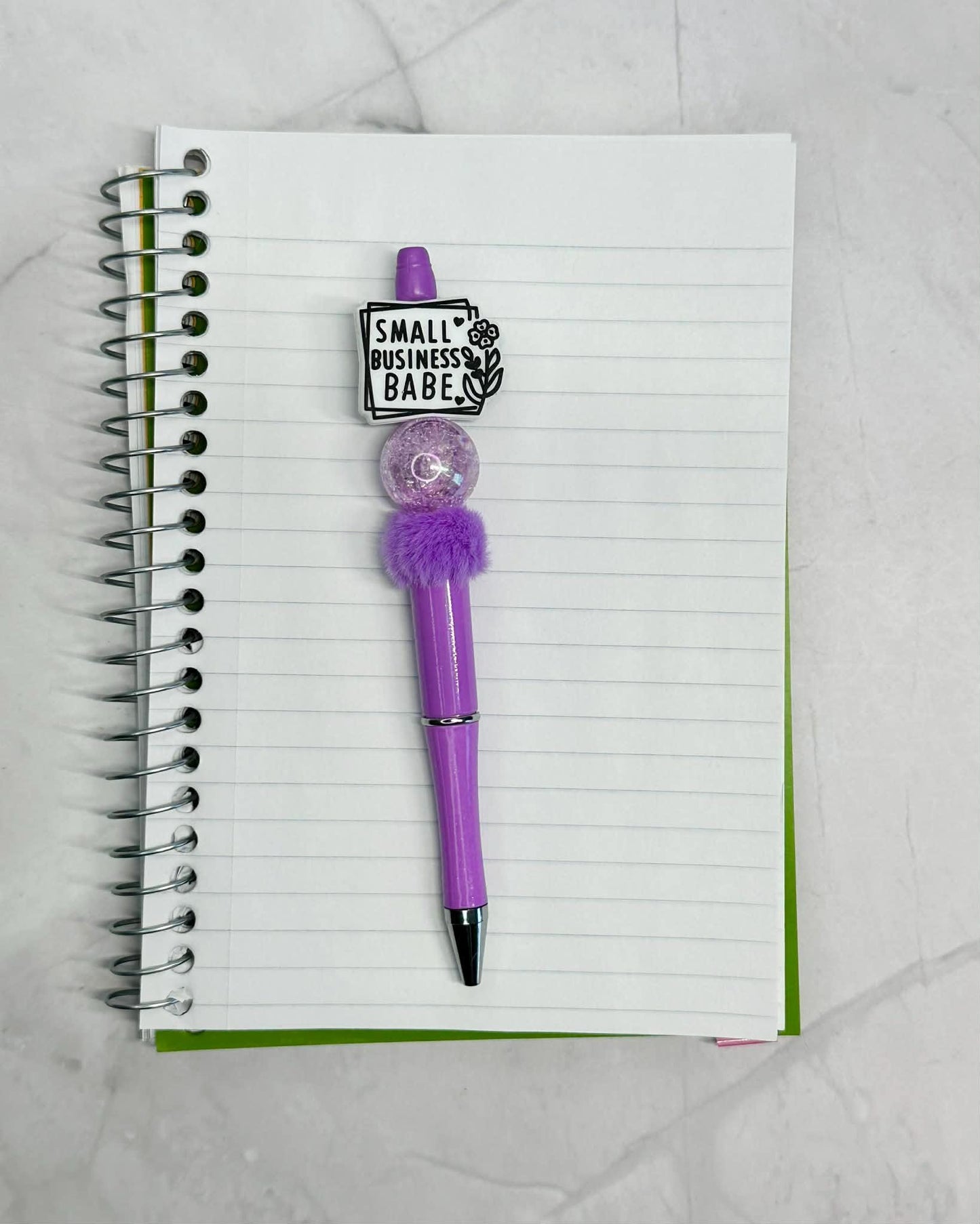 Purple Small Business Babe Beaded Ink Pen