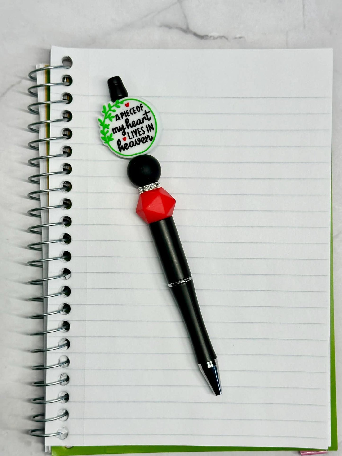 A Piece Of My Heart Lives In Heaven Beaded Ink Pen