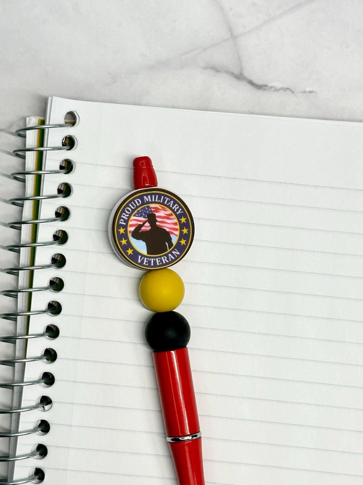 Proud Military Veteran Beaded Ink Pen
