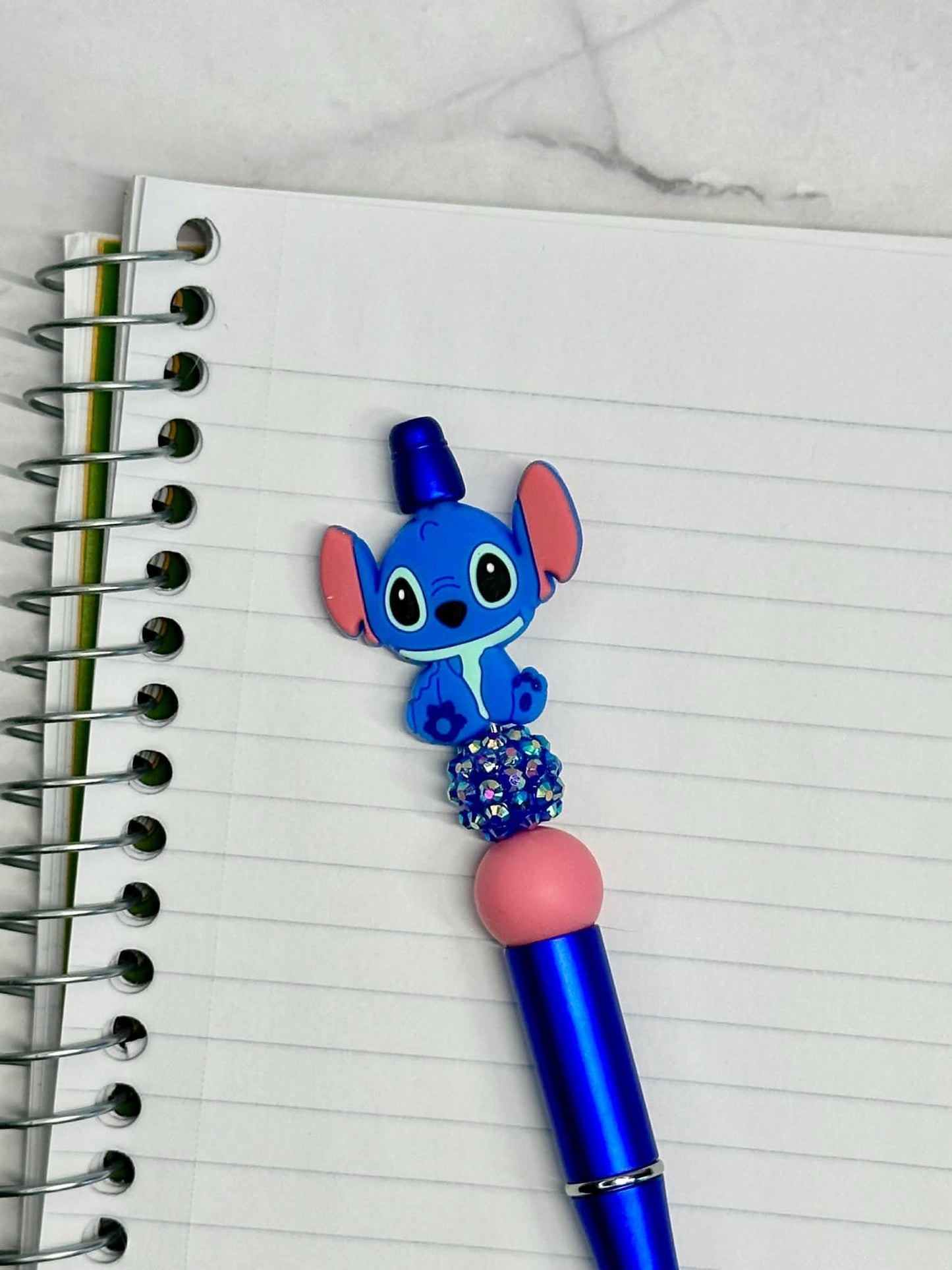 Blue Trouble Alien Beaded Ink Pen