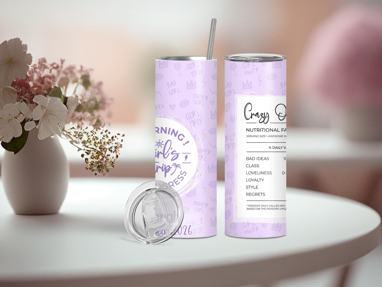 Crazy One Girls Trip Personalized 20oz Tumbler