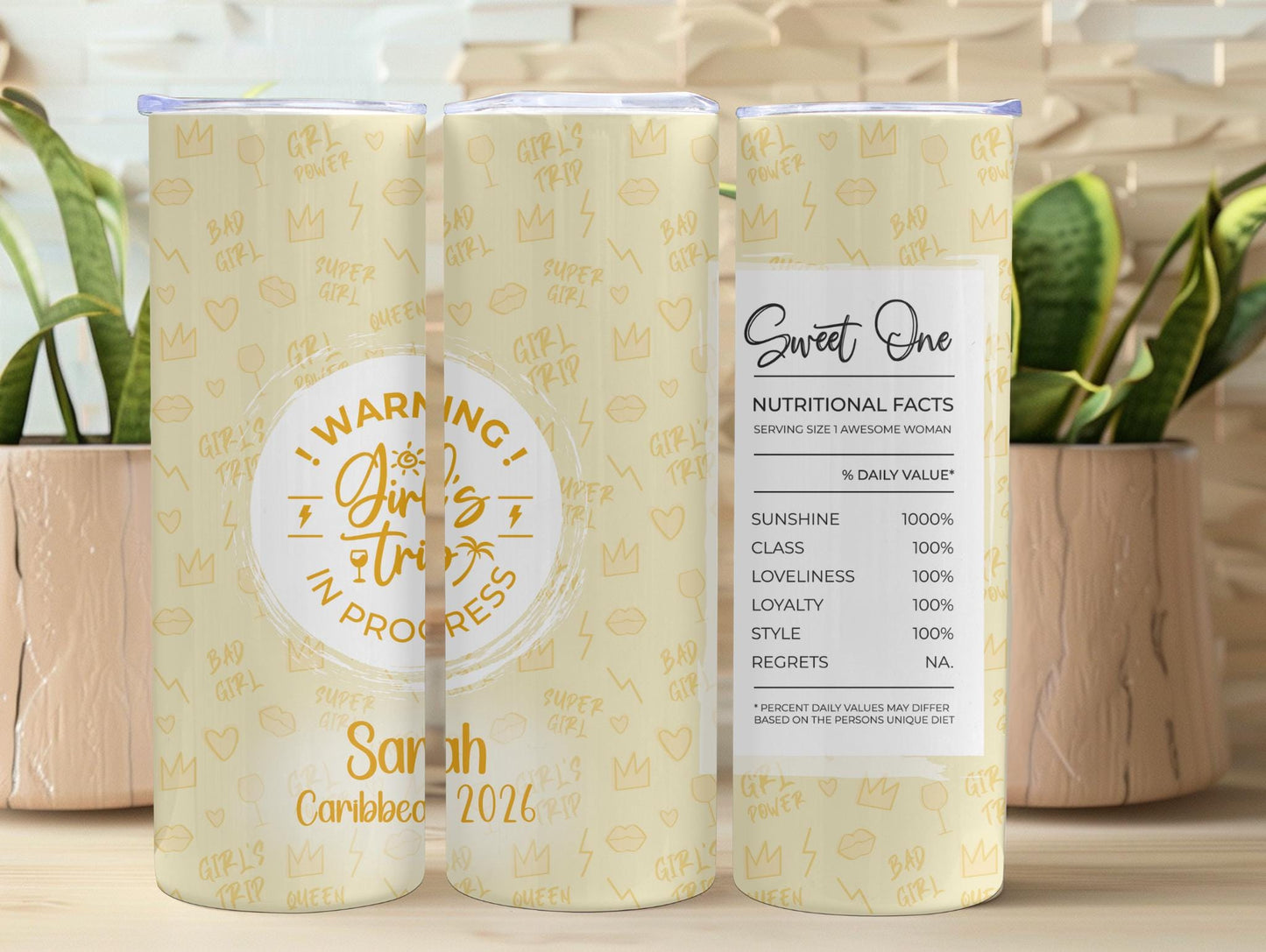 Sweet One Girls Trip Personalized 20oz Tumbler