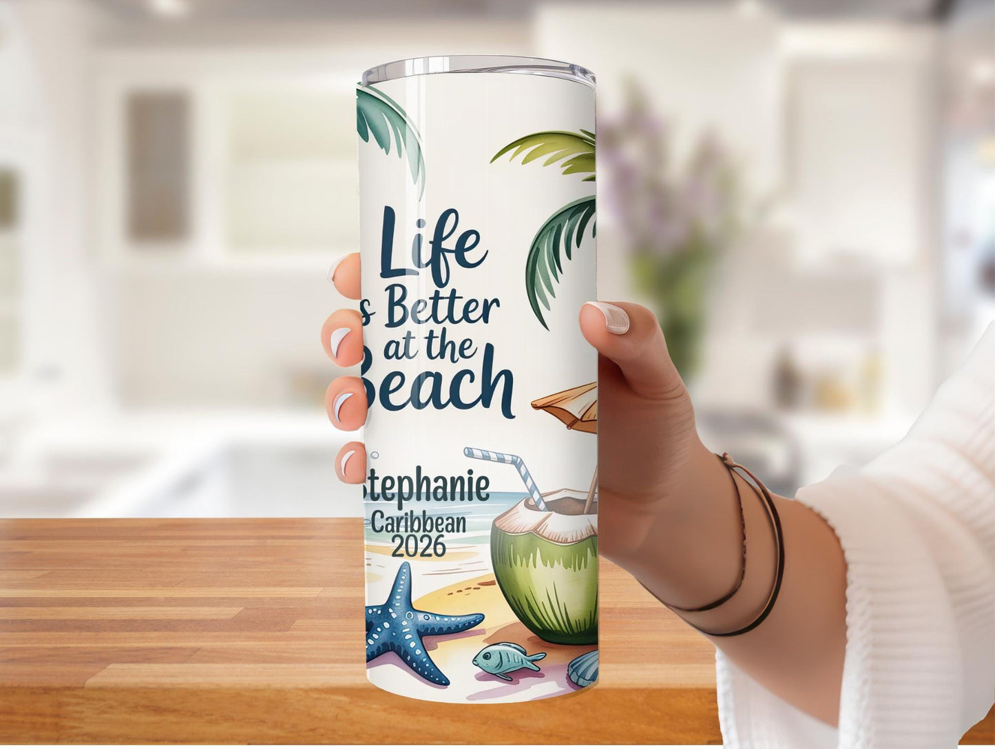 Life Is Better At The Beach Personalized 20oz Tumbler