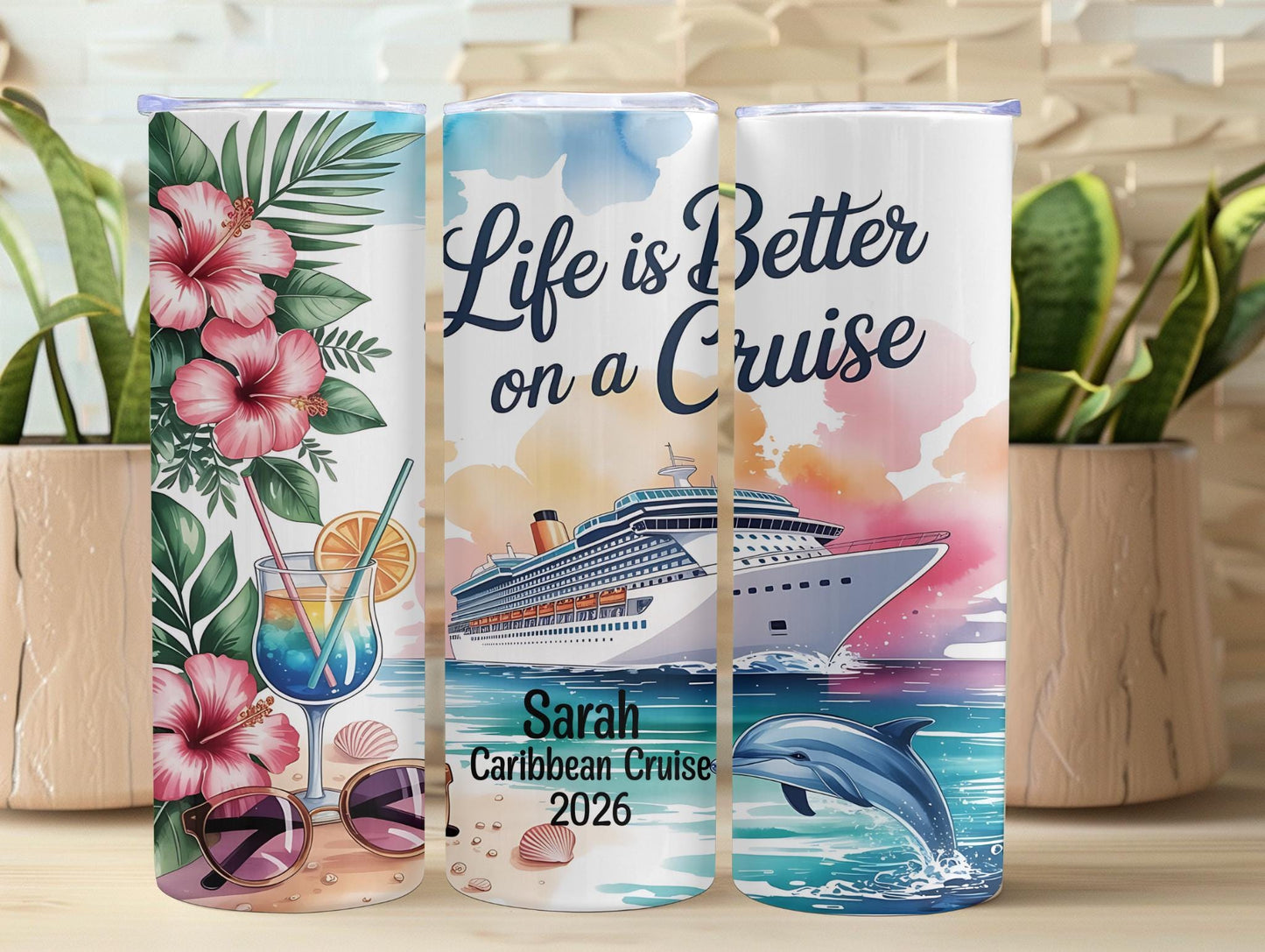 Life Is Better On A Cruise Dolphin Personalized 20oz Tumbler