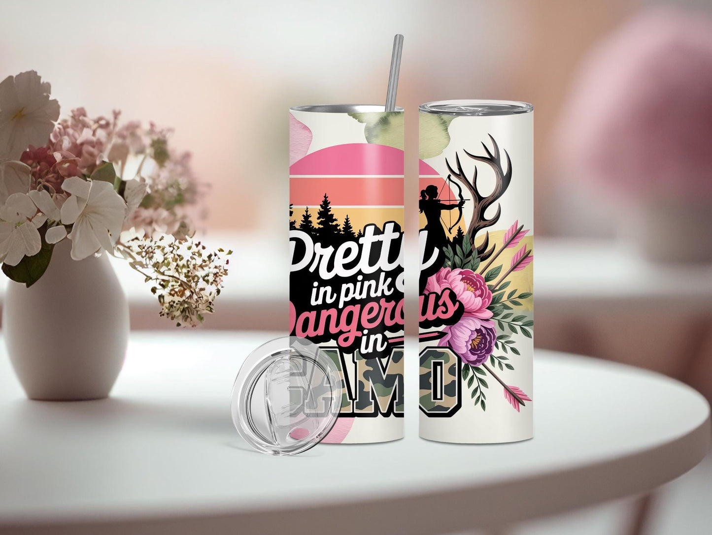 Pretty In Pink, Dangerous In Camo 20oz Tumbler
